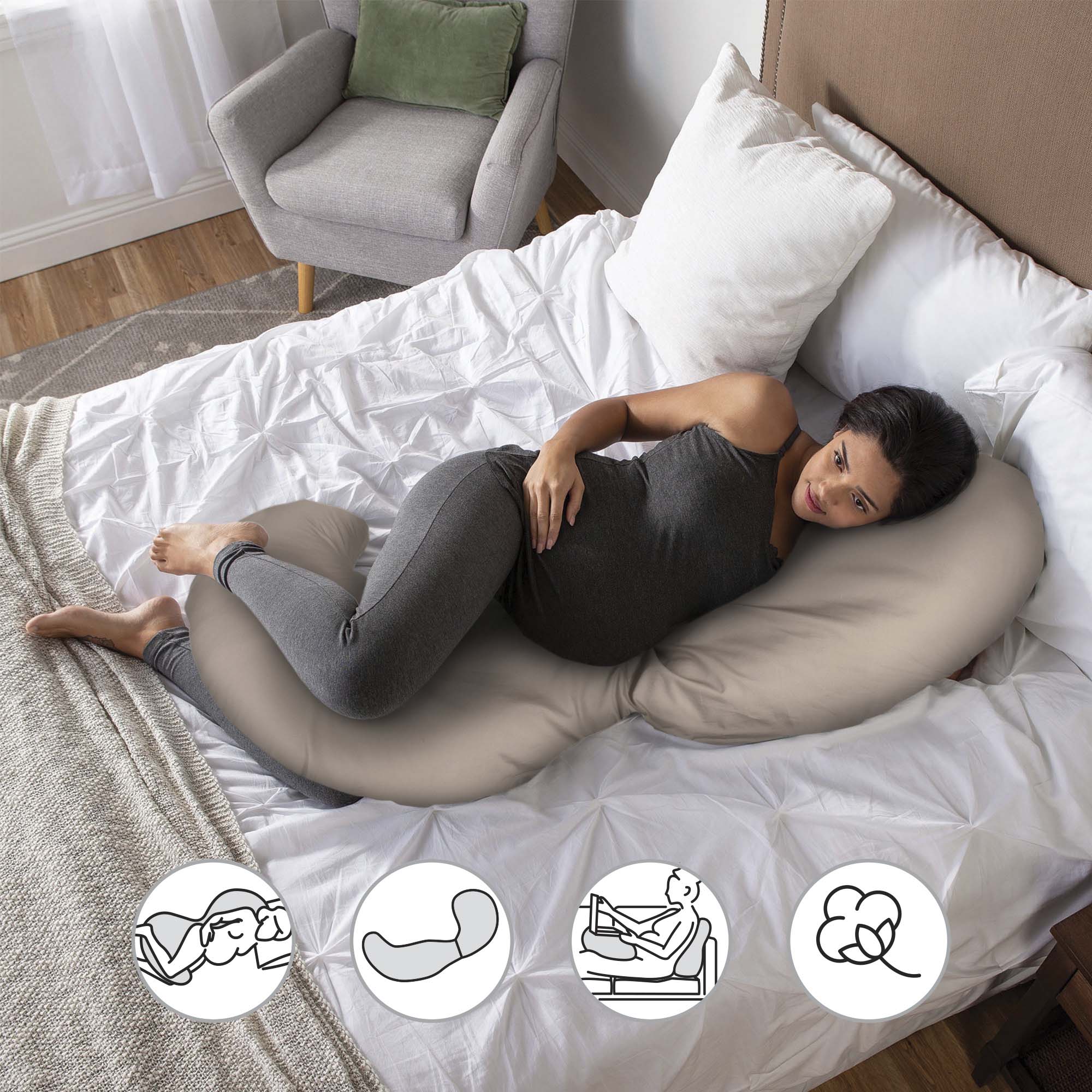 Total Body Pregnancy Pillow with Organic Cotton Pillow Cover - Image 5